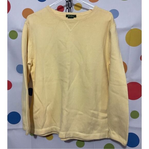 Eddie Bauer 100% Cotton Sweater Crewneck Size Small 🍋🌼 - Picture 1 of 12